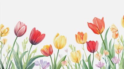 Fototapeta premium Elegant wedding invitation card background . Minimal hand painted watercolor botanical flowers texture template background. Design for wedding, vip cover, poster, rsvp moderncard.Valentine's Day