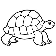 Minimalist Tortoise Line Art Vector, 