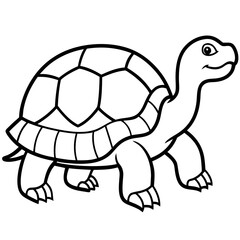 Minimalist Tortoise Line Art Vector, 