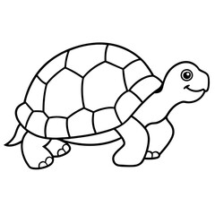 Minimalist Tortoise Line Art Vector, 