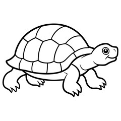 Minimalist Tortoise Line Art Vector, 