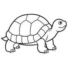 Minimalist Tortoise Line Art Vector, 