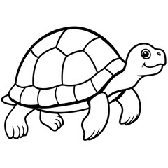 Minimalist Tortoise Line Art Vector, 