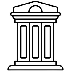 ancient greek column isolated