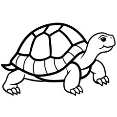 Minimalist Tortoise Line Art Vector, 