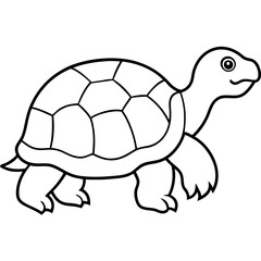 Minimalist Tortoise Line Art Vector, 