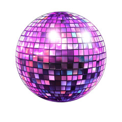 Purple disco ball reflecting light a vibrant party sphere