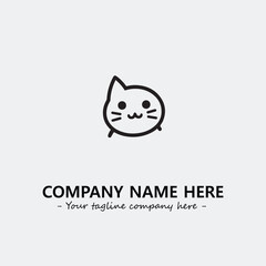 Cat illustration black and white for logo company vector image