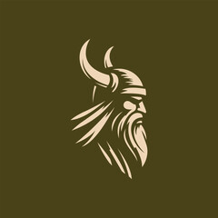 Viking Illustration logo with Nordic Elements vector design inspiration drawing style