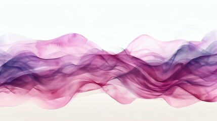 Abstract watercolor wave illustration with flowing shapes in hues of purple and burgundy