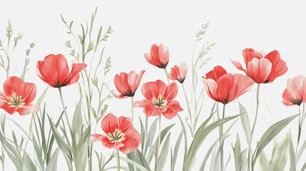 Naklejka premium Elegant wedding invitation card background . Minimal hand painted watercolor botanical flowers texture template background. Design for wedding, vip cover, poster, rsvp moderncard.Valentine's Day