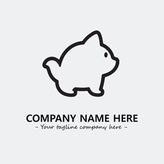 Cat illustration black and white for logo company vector image