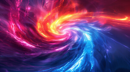Colorful abstract swirl with a glowing effect, resembling a digital laser light show