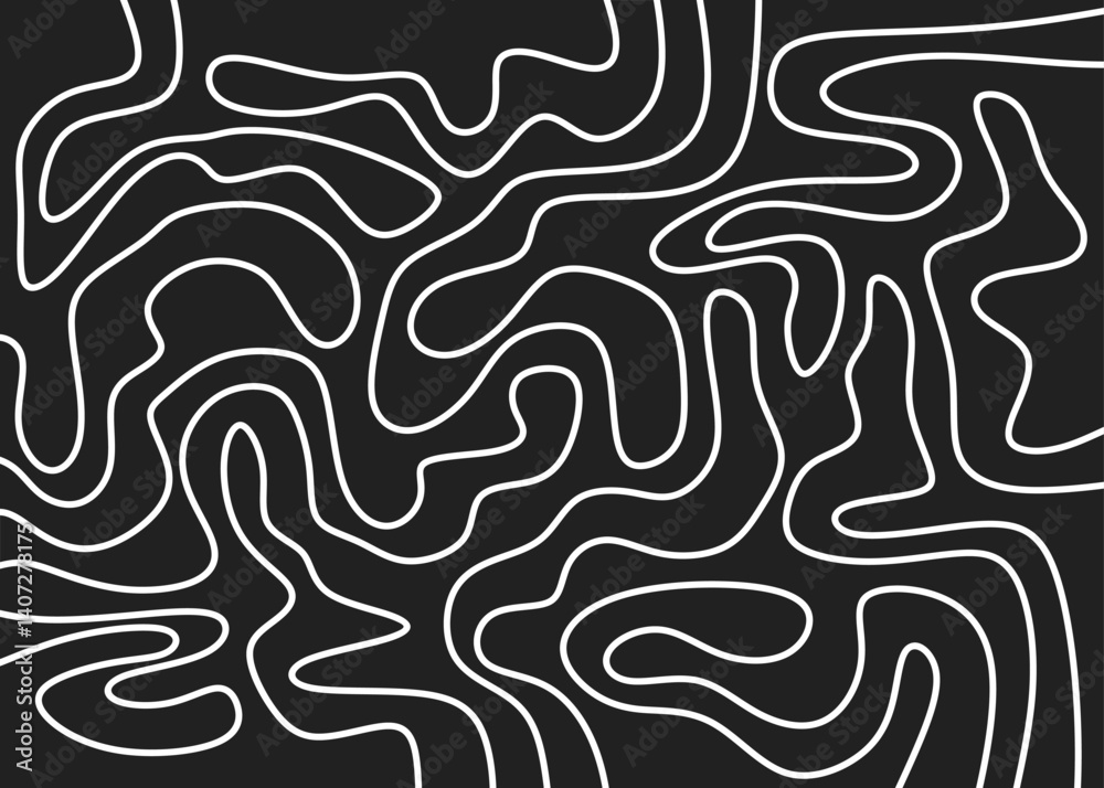 Poster simple background with seamless contour line pattern