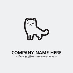 Cat illustration black and white for logo company vector image