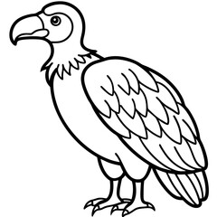 Minimalist Vulture Line Art Vector