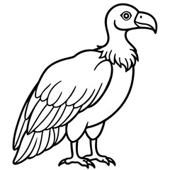 Minimalist Vulture Line Art Vector