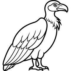 Minimalist Vulture Line Art Vector