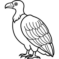 Minimalist Vulture Line Art Vector