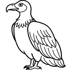 Minimalist Vulture Line Art Vector