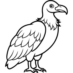 Minimalist Vulture Line Art Vector