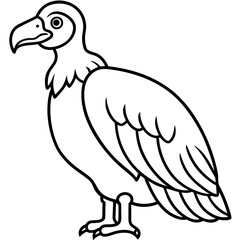 Minimalist Vulture Line Art Vector