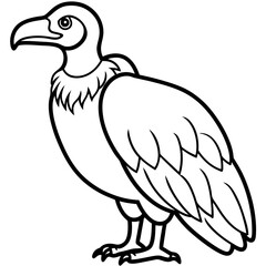 Minimalist Vulture Line Art Vector