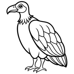 Minimalist Vulture Line Art Vector
