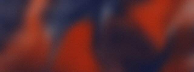 Abstract blurred texture with dark blue and warm red tones, noise effect