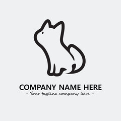 Cat illustration black and white for logo company vector image