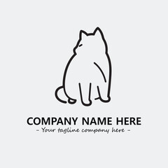 Cat illustration black and white for logo company vector image