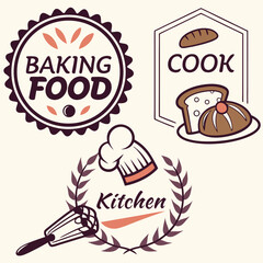cooking food lettering kitchen badge  logos 