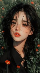 Fototapeta premium Beautiful Girl in a Garden