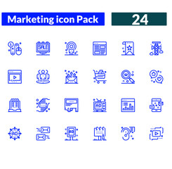 Marketing thin line icons set. Digital Marketing editable stroke icons set. Marketing & Advertising icon collection. Vector