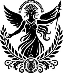 sketch vector illustration silhouette design icon logo symbol mascot warrior mythology classic vintage knight beauty roman greek  