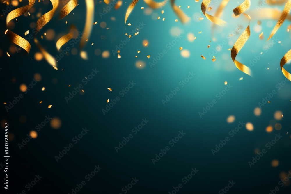 Aufkleber this composition showcases sparkling gold bokeh lights and soft glowing confetti, setting a luxuriou