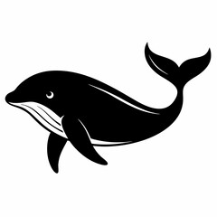 Minimalist Whale Silhouette Vector