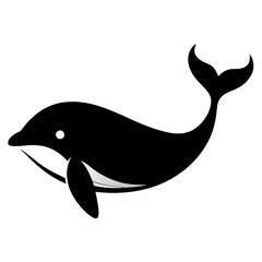 Minimalist Whale Silhouette Vector