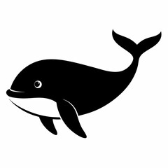 Minimalist Whale Silhouette Vector