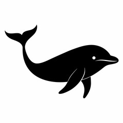 Minimalist Whale Silhouette Vector