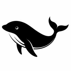 Minimalist Whale Silhouette Vector