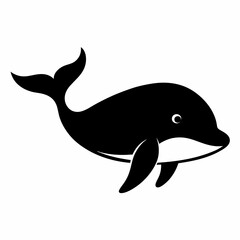 Fototapeta premium Minimalist Whale Silhouette Vector