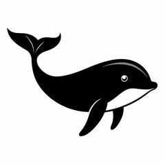 Minimalist Whale Silhouette Vector