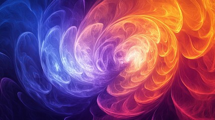 Obraz premium Vibrant Cosmic Swirls: Abstract Digital Art with Dynamic Colorful Patterns and Glowing Textures
