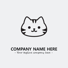 Cat illustration black and white for logo company vector image