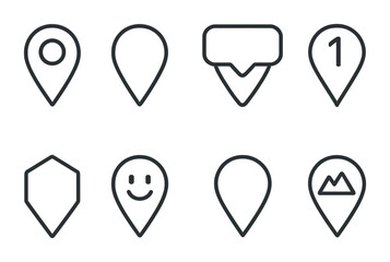 outline vector icons of parental control settings: time limit, blocked content, child profile, activity report, safe search, app control, PIN lock, bedtime mode. No text. The icons should be clean.