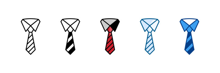 Tie Icon Set Multiple Style Collection