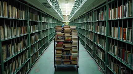 Obraz premium library prison book