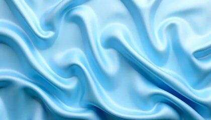 Obraz premium Blue silk satin with a soft, flowing wave texture creates an abstract design created with generative ai 
