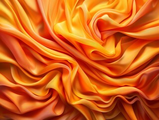 Obraz premium Gentle Circular Forms in Gradient Shades of Orange Silk Fabric
